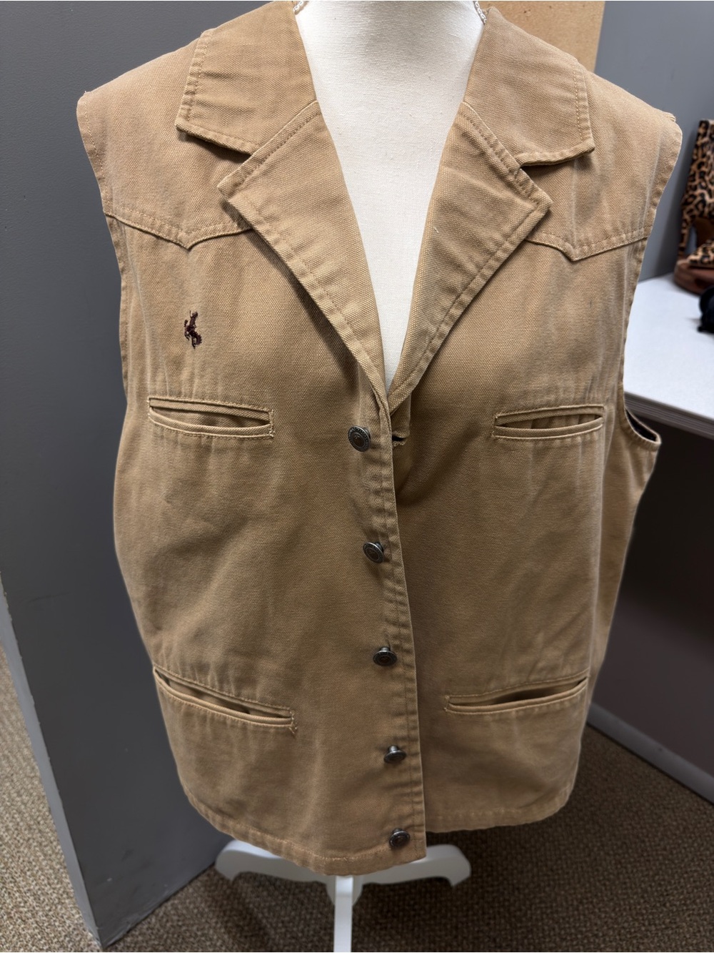 Wyoming Traders Western Canvas Vest Tan | Cowboy Ranch‎ Workwear Size L